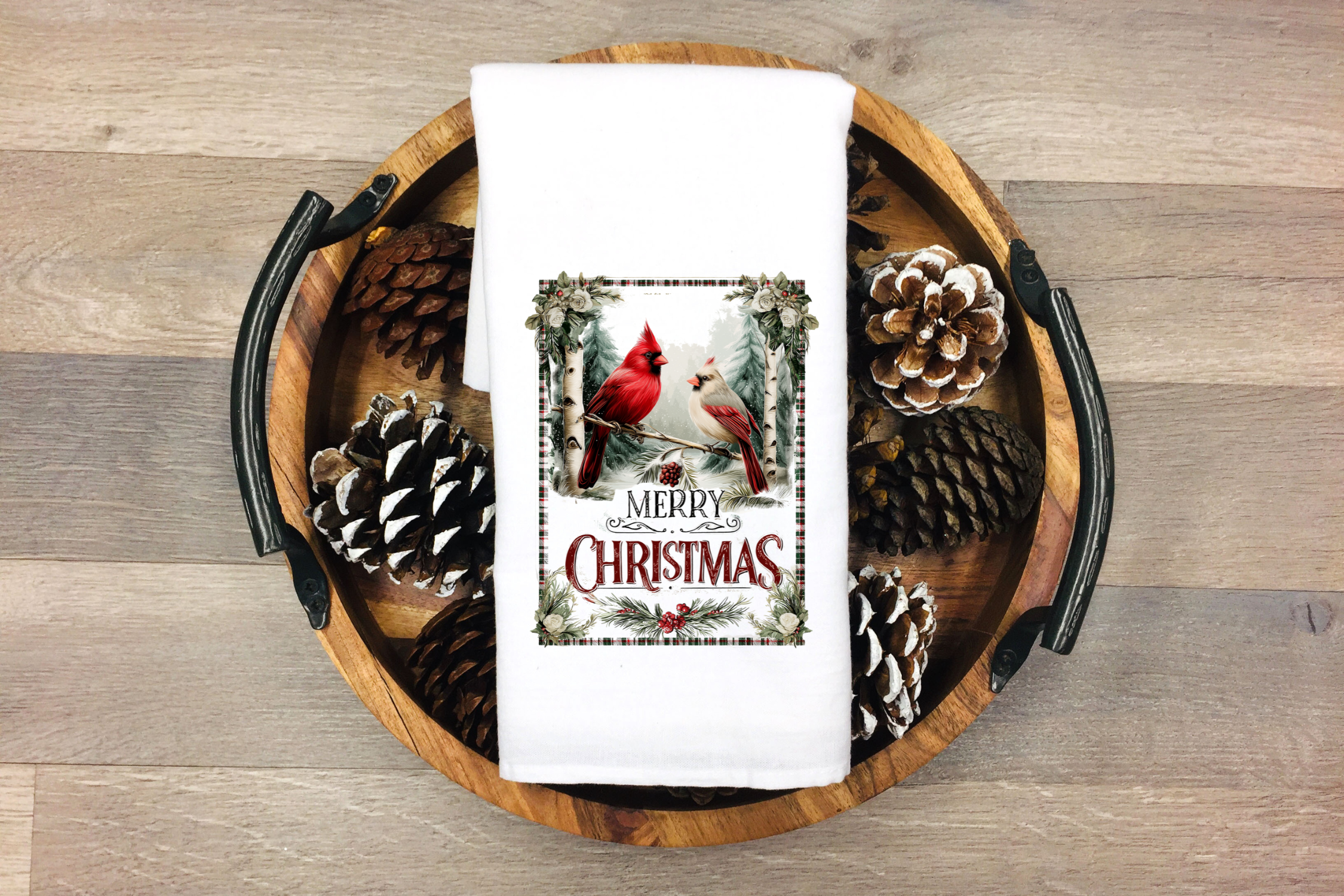 Merry Christmas Cardinal Towel